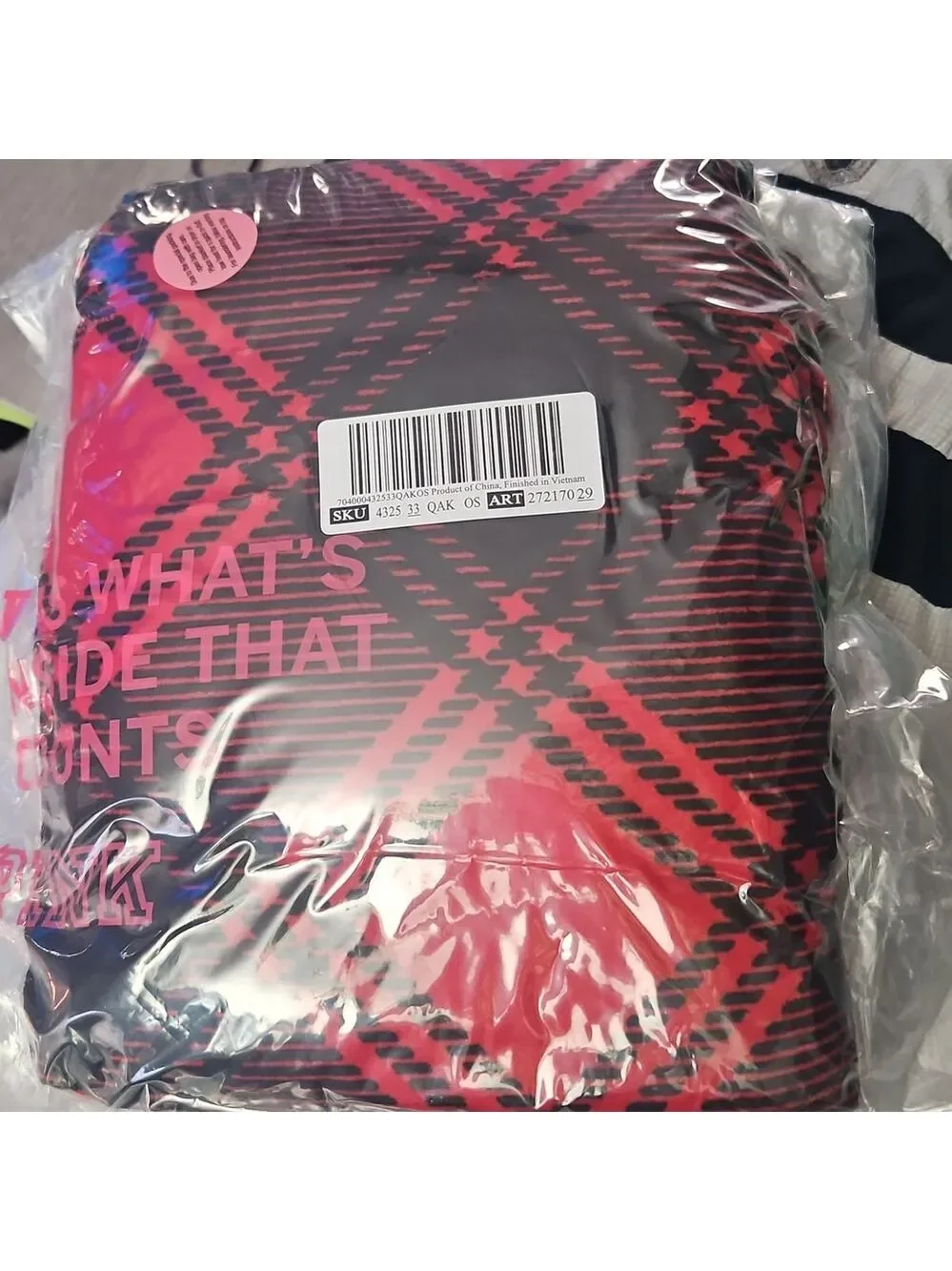Victoria's Secret PINK Cozy Blanket 50x60 HOLIDAY PLAID MINI DOG THROW BLANKET